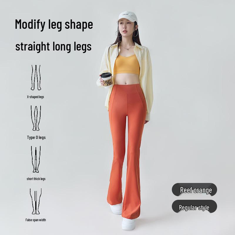 

Очень длинные расклешенные брюки для йоги с высокой талией для высоких женщин - Подтягивающие бедра Весенне-осенняя повседневная одежда M