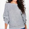 Female Autumn Sweaters Solid Color Bat Sleeve Knitted Casual Loose Pullovers for Women
