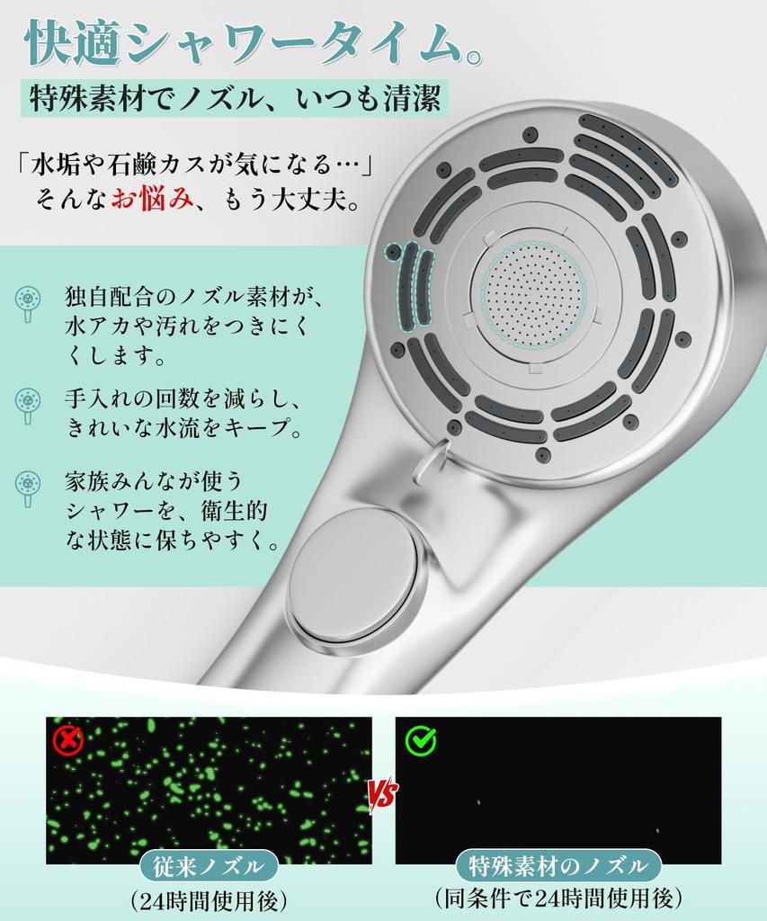 X XBEN Duschkopf mit hoher Reinigung 6 Wasserflussmodi Duschsparend zu Wasser Wasser Hautfeuchtigkeit Poren 4 Adapter Leck Hoher Wasserdruck Niedrig