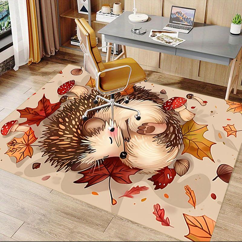 1PC Hedgehog, Autumn Extra Large Non Slip Floor carpet, Office, family, bedroom, Studio   Large Area Rug Indoor Rugs, , Vibrant Colors