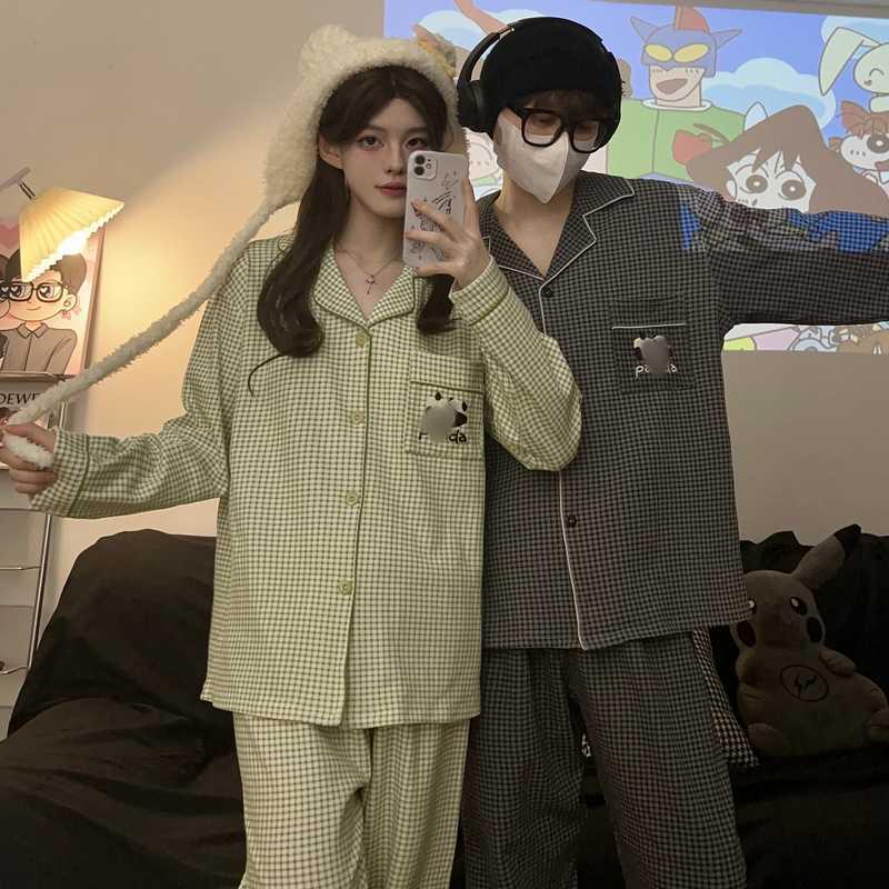 

Весняно-осінні смугасті парні піжами - З довгим рукавом, вільного крою, можна носити на вулиці Women s M