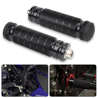 2 Stück Motorrad Fußrastenanlage Fußstützen Universal CNC Motorrad Hintere Fußrasten Fußrasten Gewinde Hinten Set Pedale Fußrastenrasten