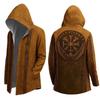 Men's Hooded Cape with Printed Pattern for Halloween Costume