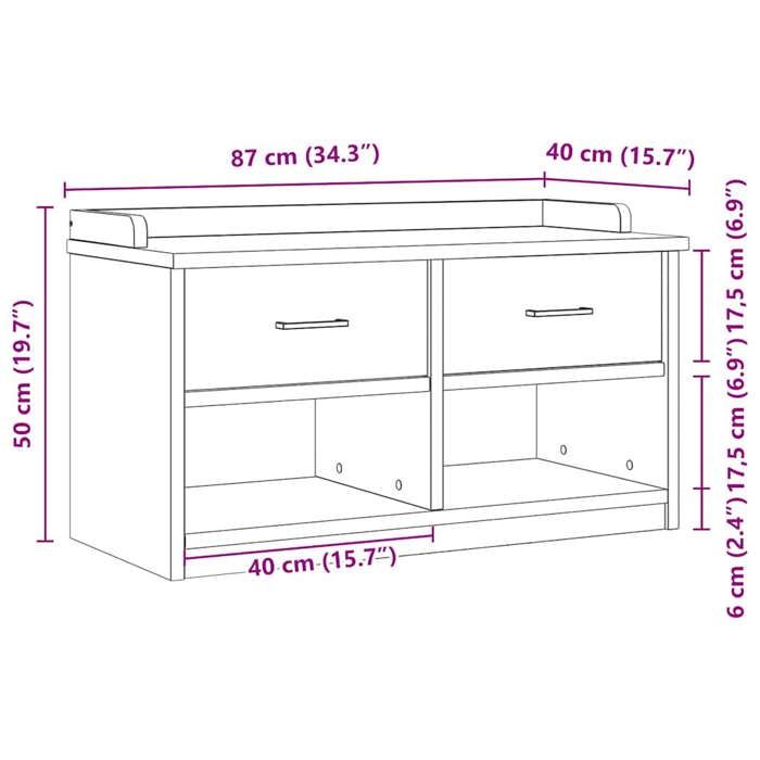 VidaXL Banc de couloir SANDNES blanc 87x40x50 cm bois de pin massif, banc, banc d'entrée, banc à chaussures, banc de 4010462