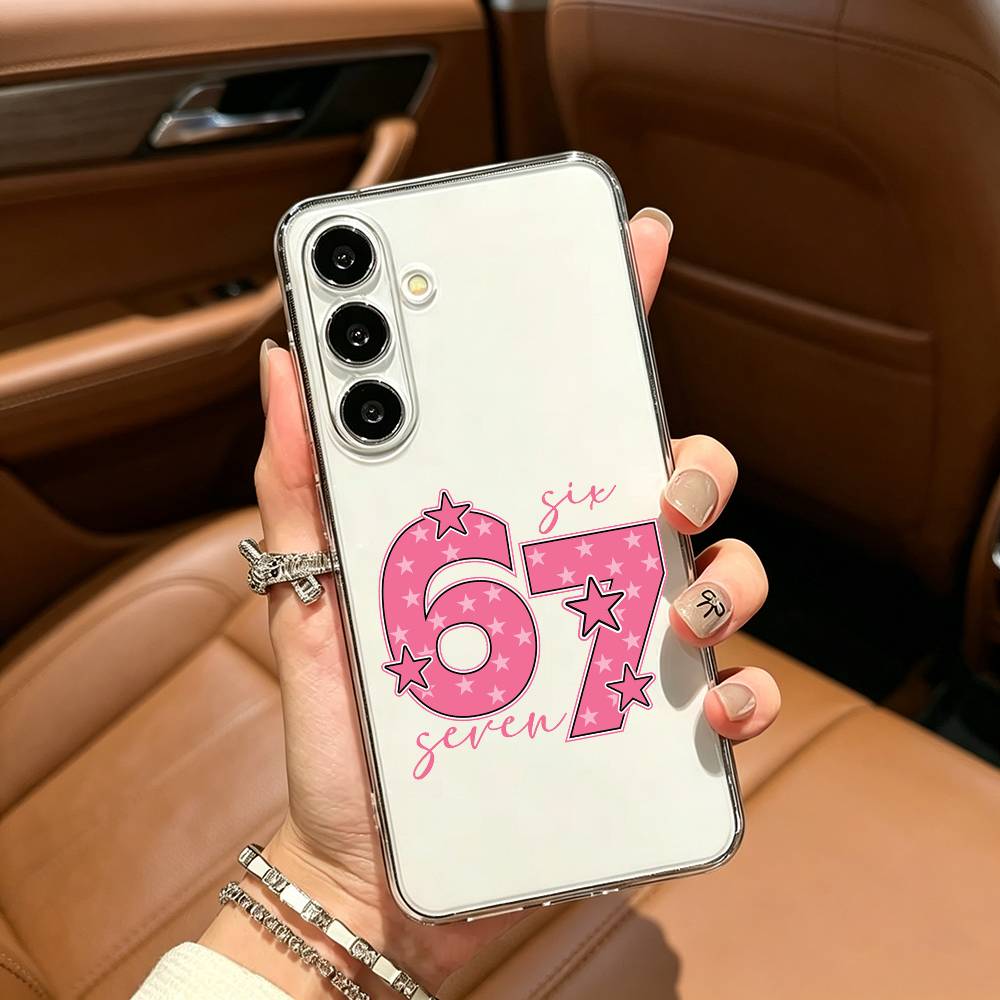 Fashio SS Six Seven 67 Clear Phone Case for Samsung Galaxy A71, A70, A52, A51, A40, A30