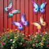 4 Pezzi Decorazione Murale a Farfalla in Metallo, Arte Murale da Esterno a Farfalla per Recinzione Giardino Cortile Stanza Patio Balcone Decorazioni