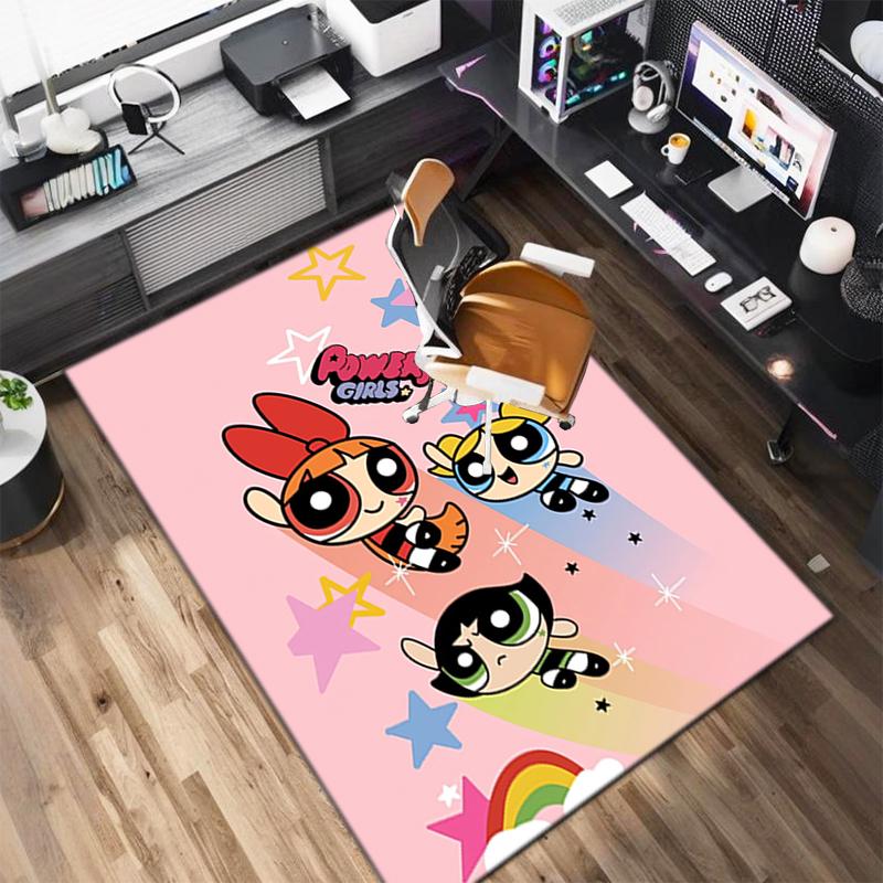1Pc The Powerpuff Girls Printed rectangle carpet, home door mat, outdoor travel protection carpet A12
