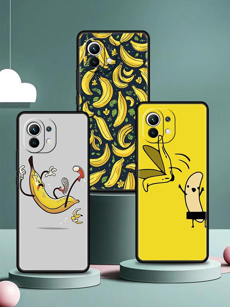 Funny Bite Apple Banana Phone Case Cover for Xiaomi Mi 17 15 14 13 12 11 Ultra 15T 14T 13T 12T 11T Pro Lite 5G Soft TPU Shell
