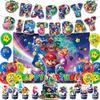Υλικά Πάρτι Γενεθλίων Mario, Πανό με Θέμα το Διάστημα και Ταινίες, Σετ Σημαιάκια και Μπαλόνια για Παιδιά Φαν Παιχνιδιών