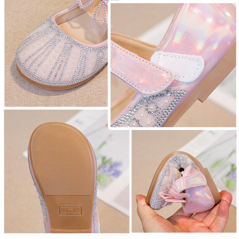 Spring and Autumn Fashion Star Rhinestone Bowknot Girls Beautiful Sandals