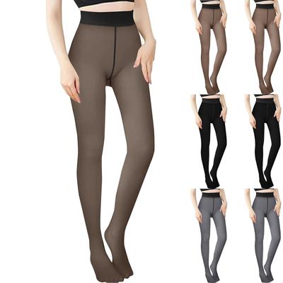 Moda feminina Plus Size Meia-calça Use meia-calça quente Plus Size Meia-calça Leggings sobre pele preta
