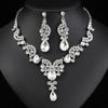 2pcs/set Shining Bridal Necklaces Earrings Elegant Necklace Earrings Set  Wedding