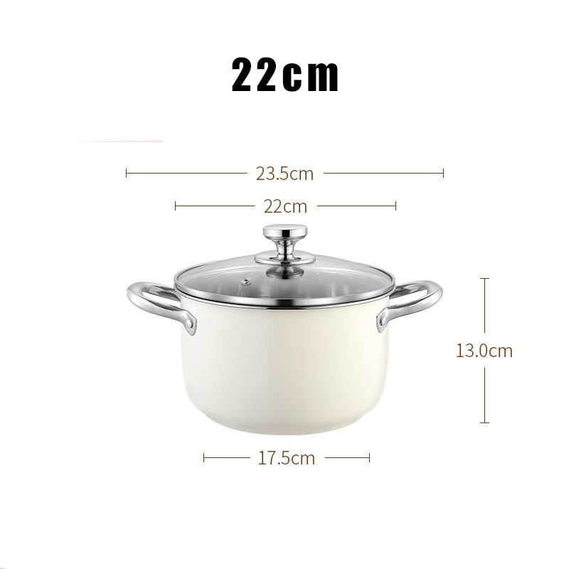 304 Stainless Steel Soup Pot Non-stick Pan with lid Home Hot Pot Induction Cooker Gas Stove Universal Food Supplement Milk Pot
