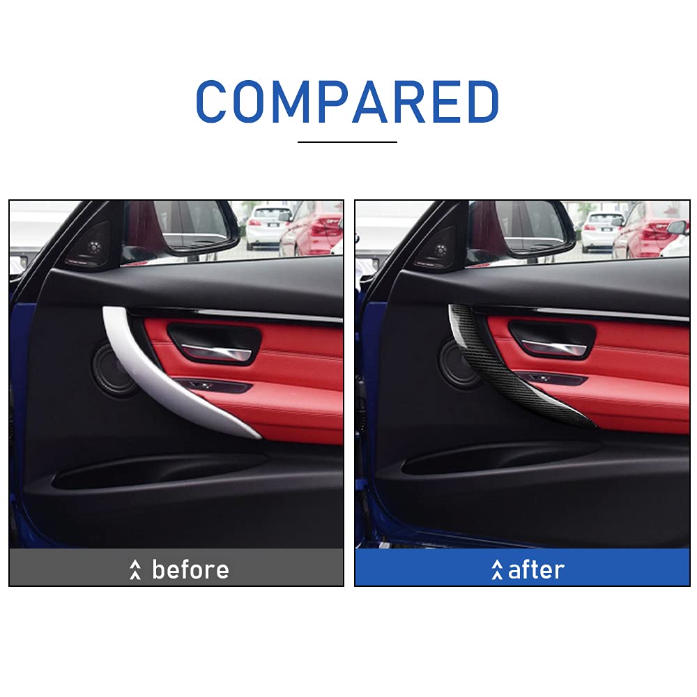 AIRSPEED Hard Carbon Fiber Door Handle Covers for BMW and These Stylish Interior Door Handle Covers and Protectors Are Perfect for Customizing Your