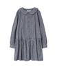 Yansisi Check Round Collar Dress - Navy