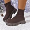 Autumn And Winter New High-Top Socks Boots Women'S Boots Thick-Soled Non-Slip Casual Sleeve Knitted Boots Large Size Boots