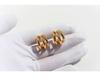 Real Gold-Plated Copper Crazy Sister Classic Three-Tube Earrings: Women's C-Shaped Hoop Silver Needle 300