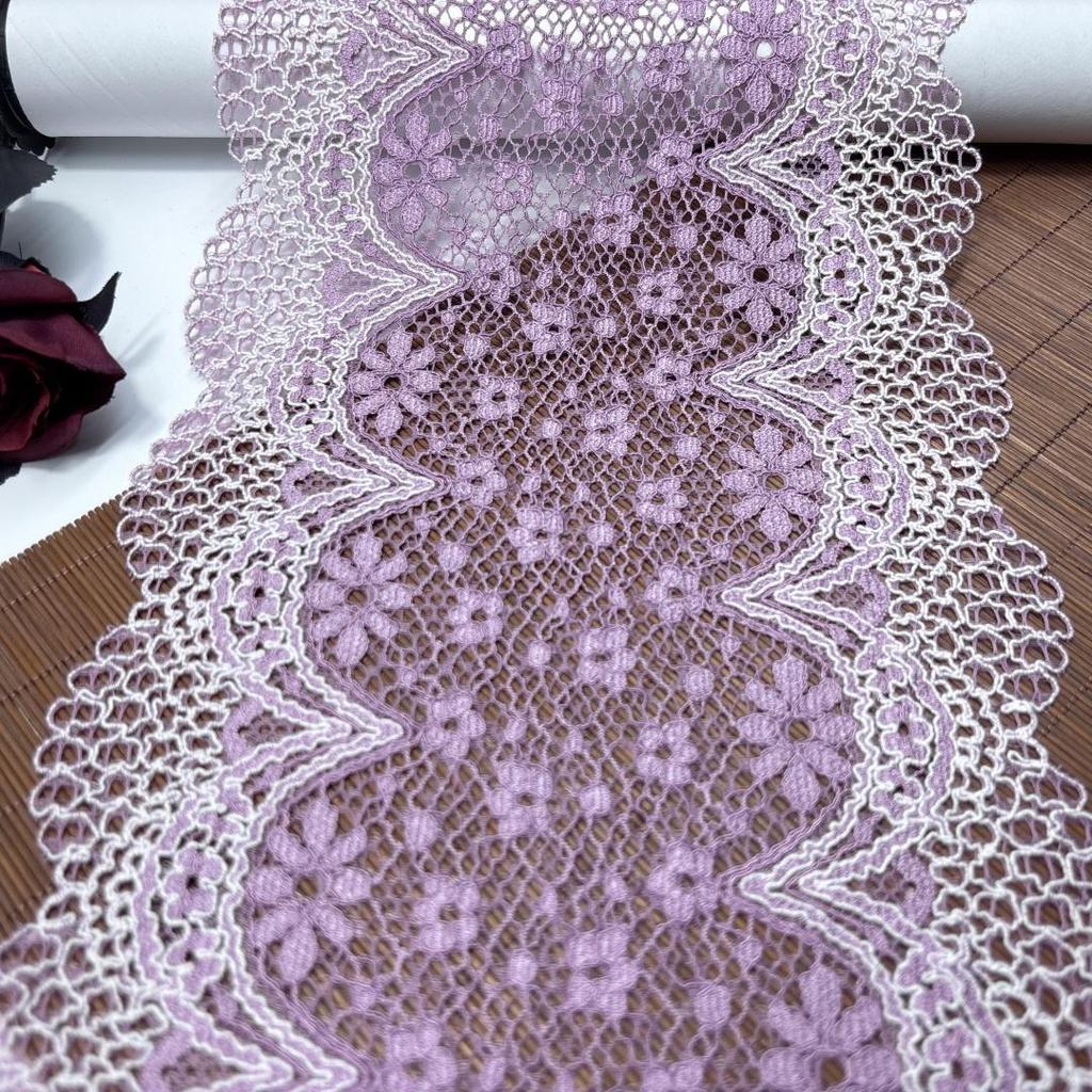 ( 3 cores ) Renda Stretch Bicolor, Acabamento de Renda com Ilhós Elástico para Lingerie, Sutiã, Roupa Íntima, Roupa, Artesanato
