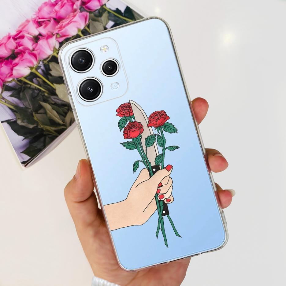 For Xiaomi Redmi 12 Case 2023 New Fashion Painted Cover Clear Silicone Phone Case For Xiaomi Redmi 12 Redmi12 Soft Fundas Bumper