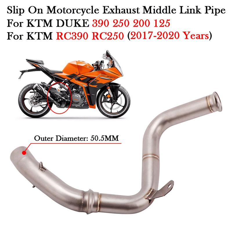Per KTM DUKE 390 250 200 125 RC390 RC250 2017 2018 2019 2020 Moto 51MM Tubo di collegamento intermedio di scarico Fuga Moto Modifica Silenziatore
