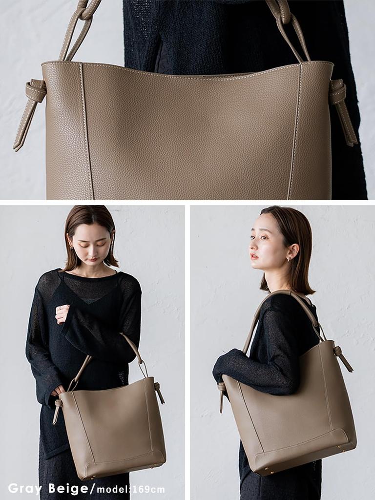 Torba Tote Vita Felice dla Kobiet [VITAFELICE] Jednouchwytowa inb-10143p (Szary Beżowy)