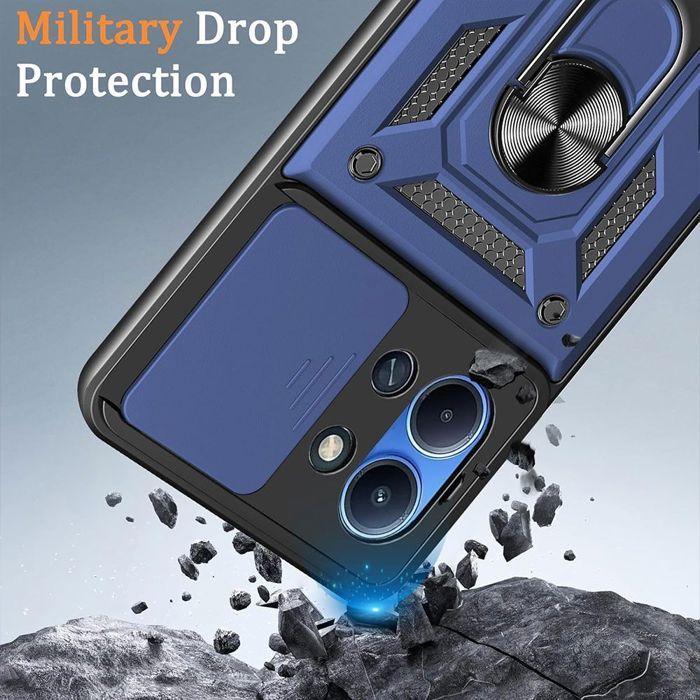 Coque Rigide - E.F.CONNECTION - pour Xiaomi Redmi 15C 4G/5G - avec Cache Caméra - Bleu Marine - 2 Vitres