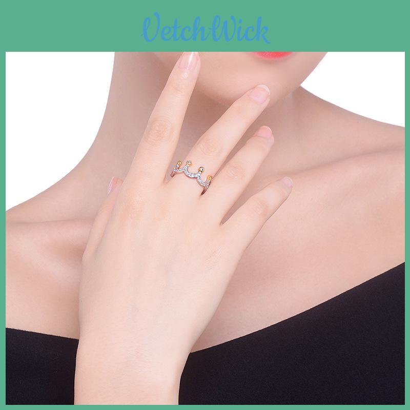Elegant Crown Design Women's Ring With Durable Brass And Stainless Steel In Silver Color Ideal For Special Occasions And Gifts