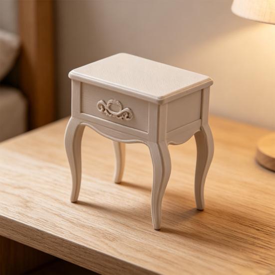 Dollhouse Bedside Table, 1:12 Miniature Furniture Decorative Ornaments, Realistic Details Durable Craftsmanship Dollhouse Furniture