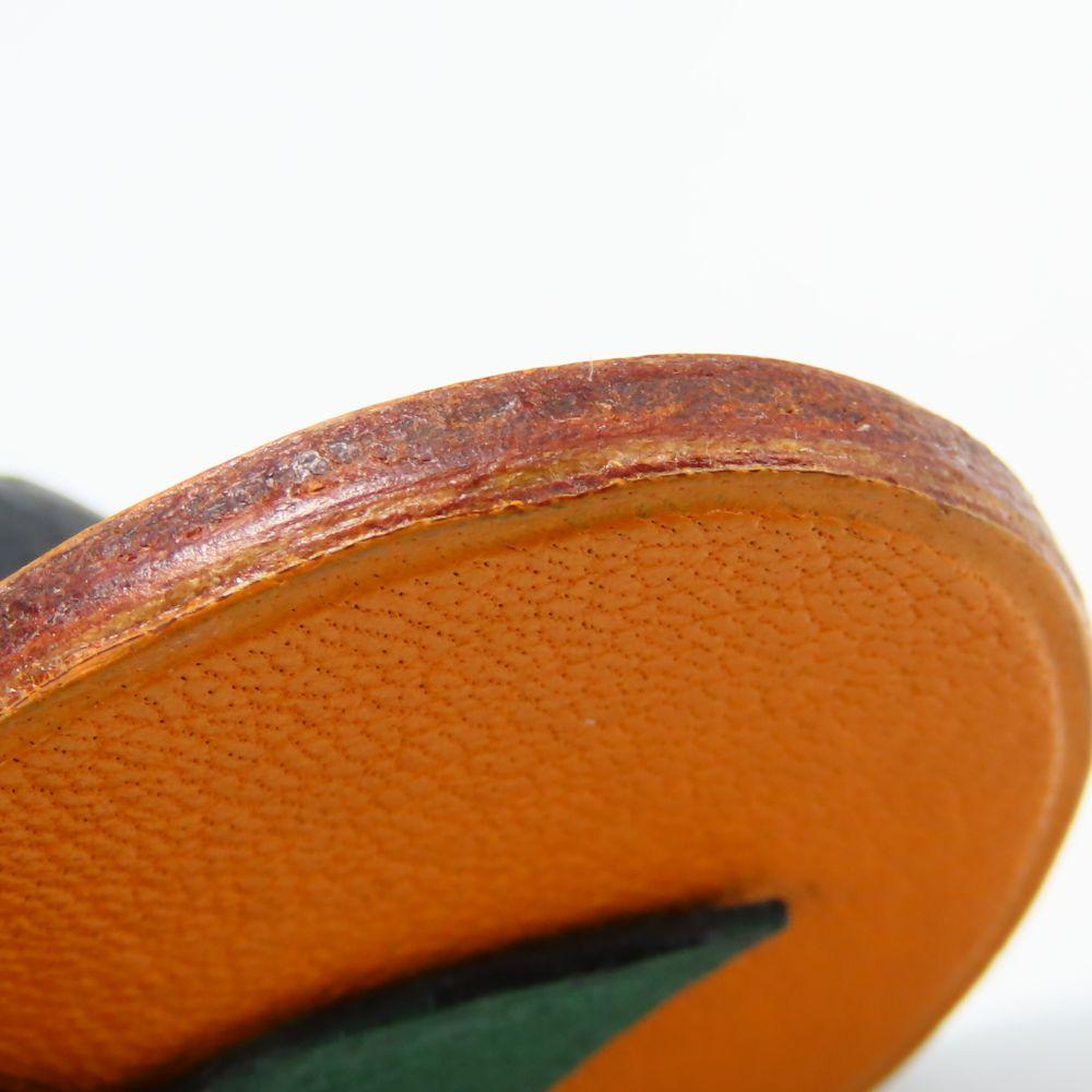 Used HERMES Bag charm leather/Silver925 Orange Accessories