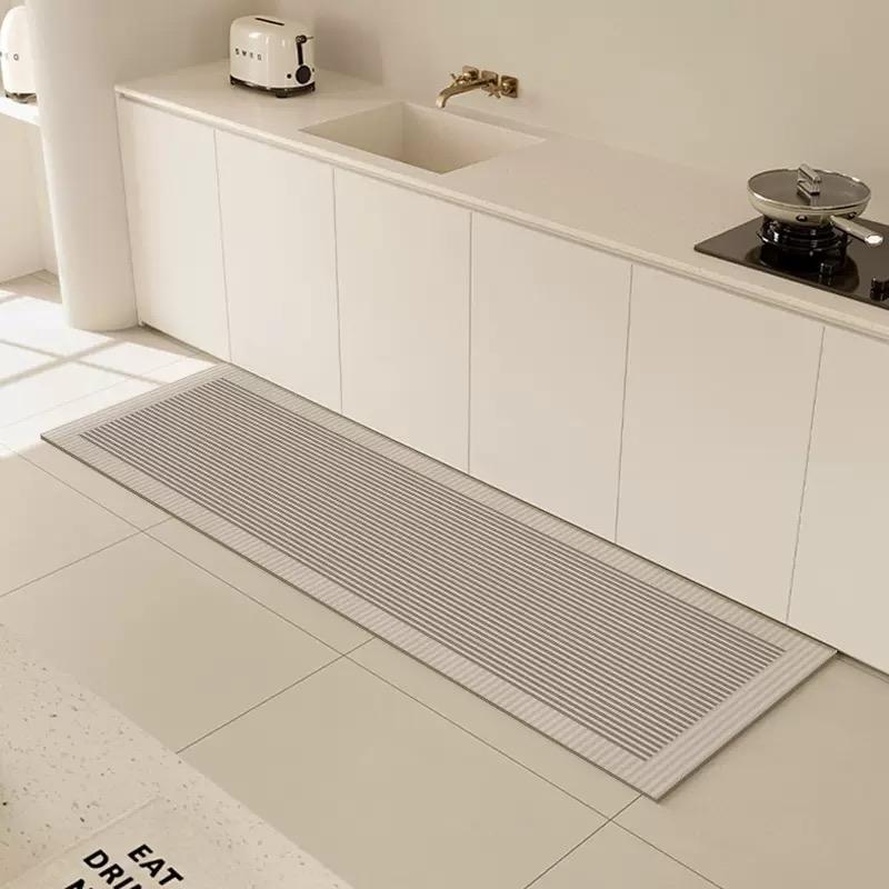 Simple Kitchen Carpet Water Absorbent Anti-Slip Long-Strip Bathroom Floor Mat Balcony Floor Mat Home Decoration