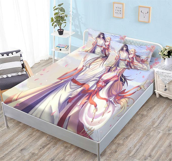 

Mattress (Single Piece) Set 3D Digital Printing Cartoon Animation Character Fox Demon Little Matchmaker For Mattress 90 * 200 (single bed hat)