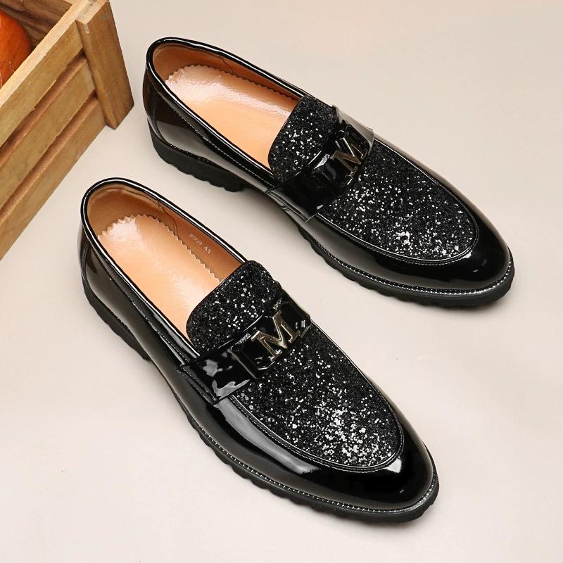 New Designer Men Pointed Toe Patchwork Slip On Gentleman Wedding Homecoming Dress Shoes Flats Casual Loafer Zapatos Hombre