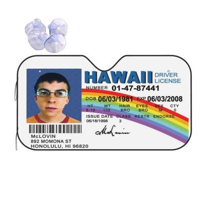 McLovin Driver License Sunshade Windscreen Car Front Windshield Window Sun Visor Accessories Covers