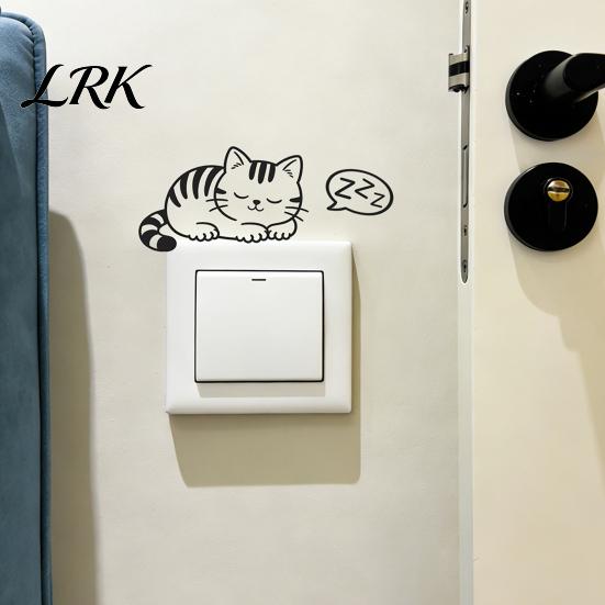 Umweltfreundliche Schalterplatten-Aufkleber, Lichtaufkleber, Cartoon Schläfriges Kätzchen Aufkleber, Süße Dünne Abdeckungen, Wandaufkleber für Schalter, Steckdosen, Schlafzimmer,
