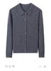 Yangtze Yarn 100% Wool Polo Collar Loose-Fit Knitted Shirt