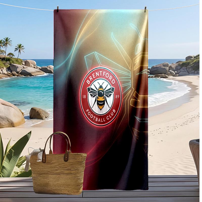 Toalla de Playa con Estampado de Fútbol del Brentford, Toalla Grande Suave de Secado Rápido para Playa, Camping, Natación
