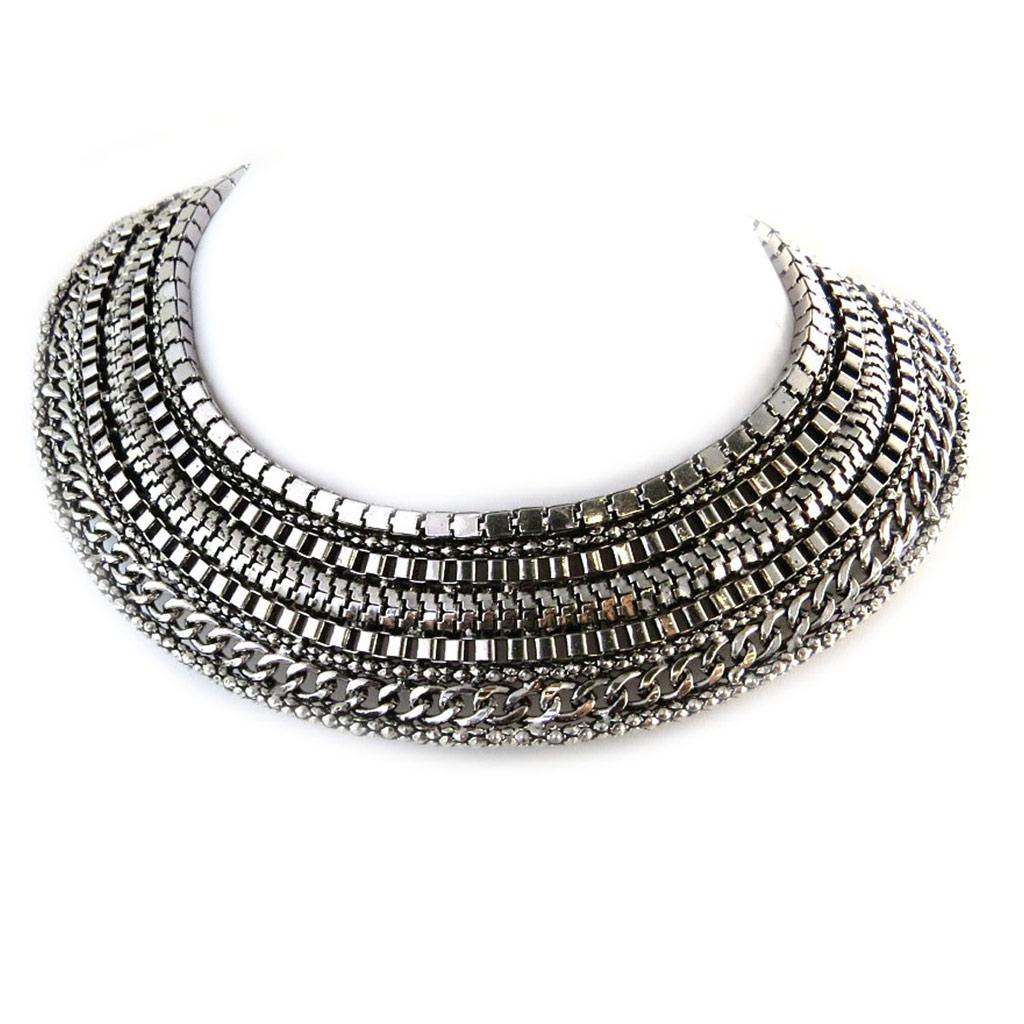 Les Trésors De Lily [N7037] - Collier Créateur 'Cléopatra' argenté