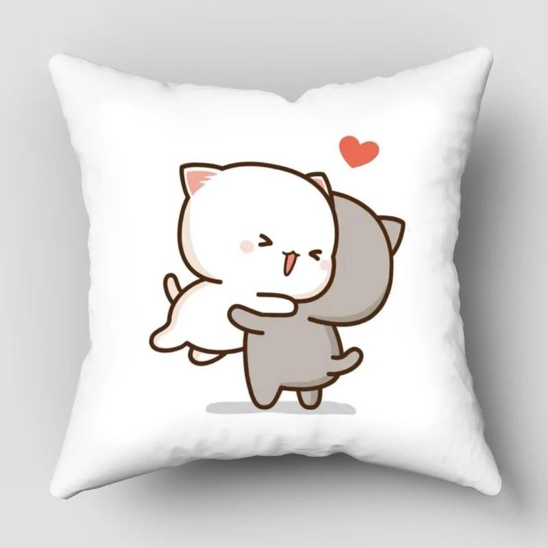 Bear Hug Pillow Case Bubu Dudu Cartoon Series For Home Decorative Pillows Cover Invisible Zippered Throw PillowCases