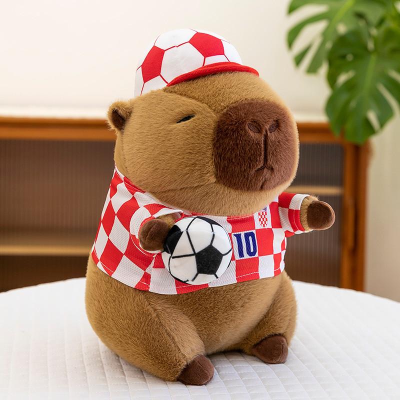 Cartoon Soccer Capybara Baby Plush Toy Adorable Playtime Pal Kids Birthday Gift