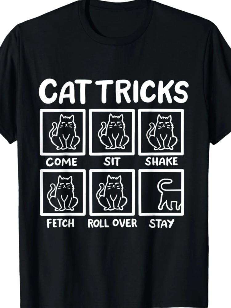 

Cat Tricks T-Shirt, All-Season, 2025 4XL