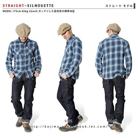 Kojima Jeans 13oz Denim Cargo Size Indigo Pants, Men's, 40,