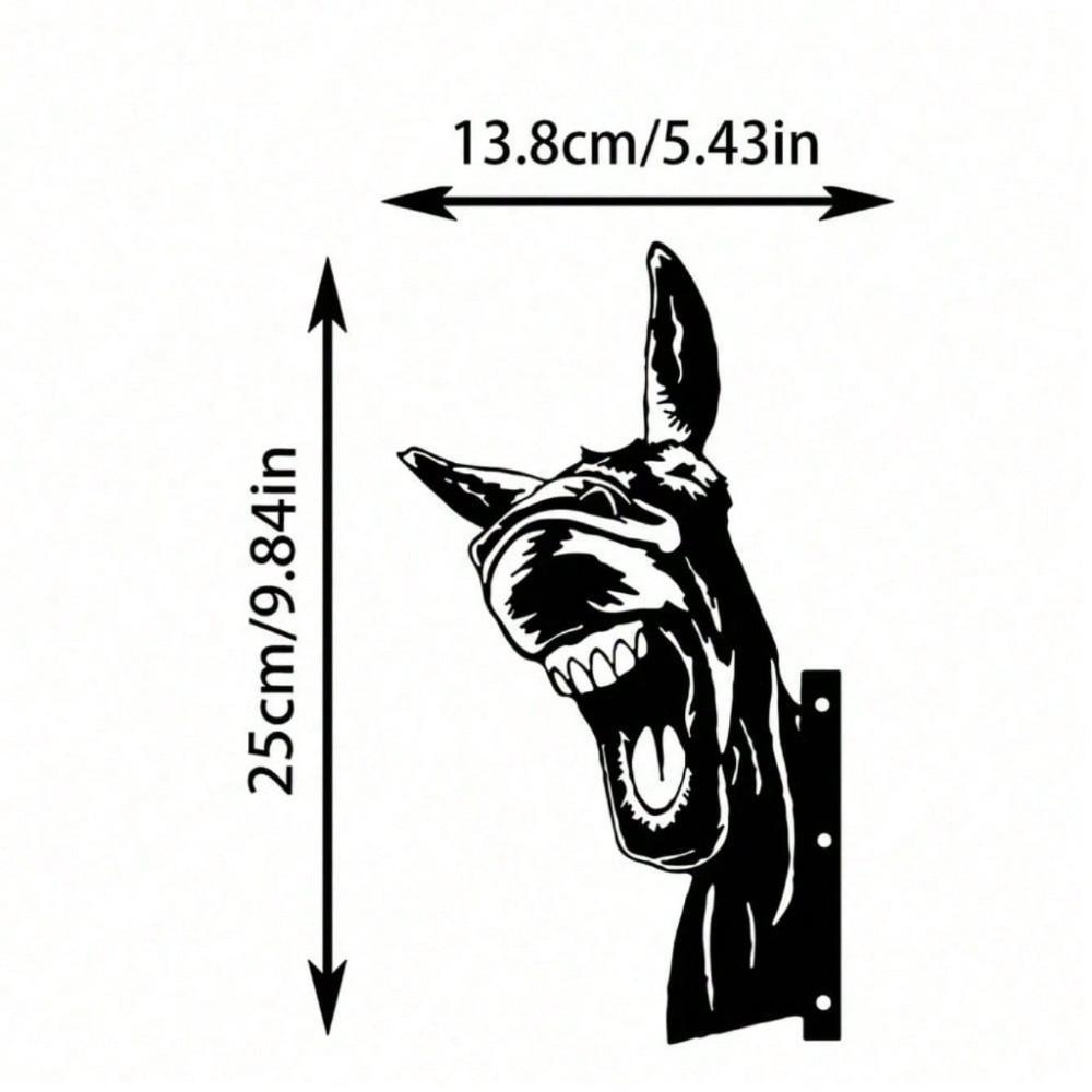 2PCS Peeking Donkey Flamingo Metal Garden Stake Yard Outdoor Decor