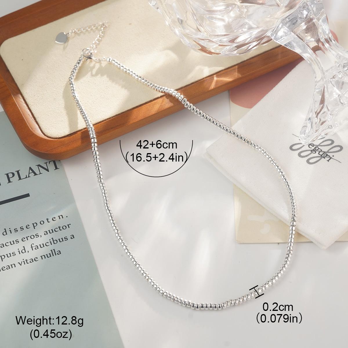 

Summer small fresh broken silver necklace summer niche versatile high sense collarbone chain simple personality beads