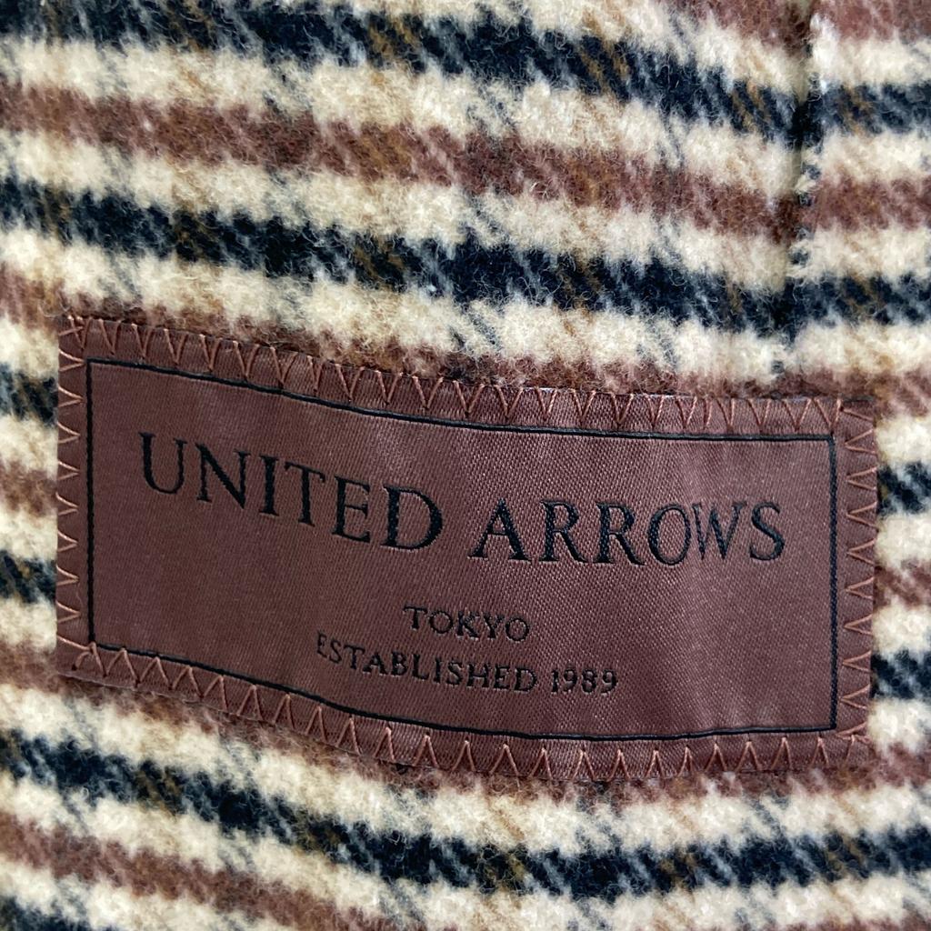 UNITED ARROWS 1122-110-6163 Beige X Brown Houndstooth LOVAT Tailored Jacket Jacket 46 Beige / brownUsed