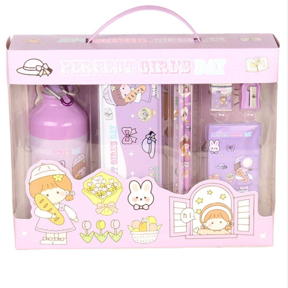 Ruler Notebook 8 In 1 Stationery Set Pencil Eraser Stationery Set with Tumbler  Boys Girls