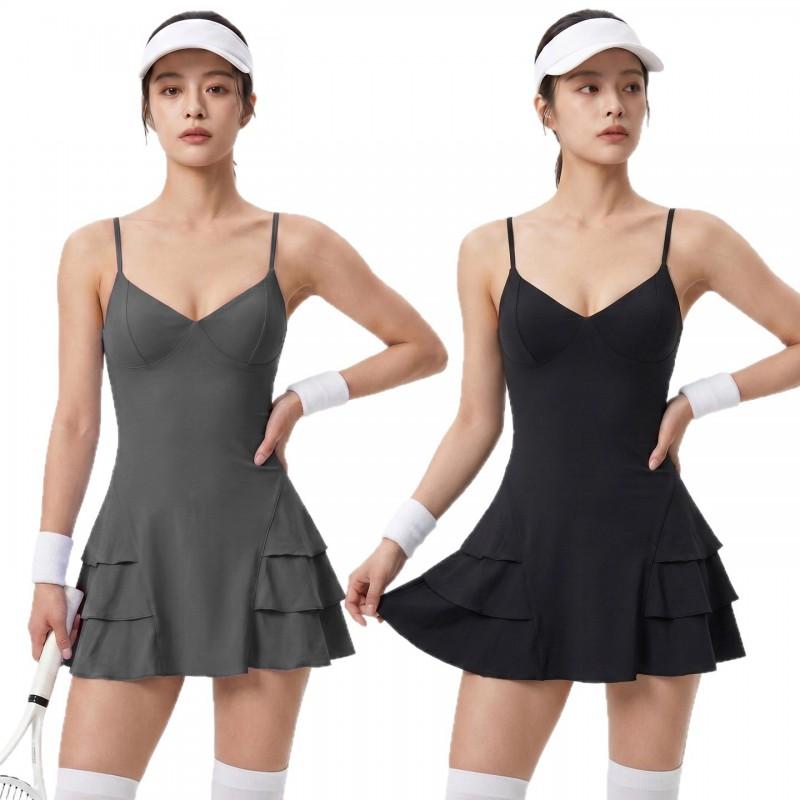 Womens Yoga Running Dress With Built-in Shorts Athletic Skirt Gym Fitness Tennis Outdoor Workout