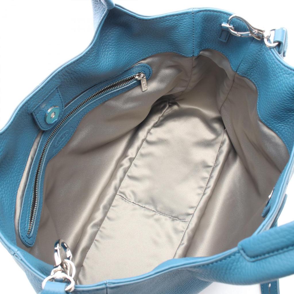 Used TOD'S ALF SHOPPING BAG PICCOLA 2WAY Tote Bag leather Blue Used Women