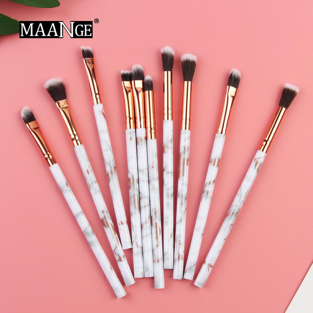

10 шт., набор маленьких кистей для макияжа с мраморным рисунком, тени для век, подводка для глаз, набор кистей для консилера, набор кистей для макияжа, набор инструментов