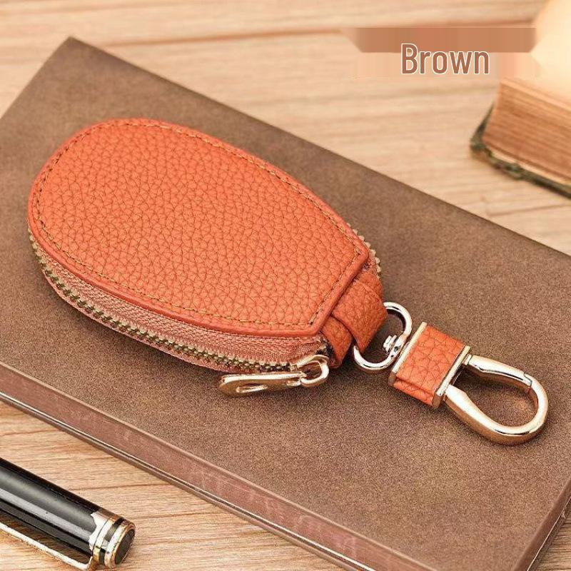 

Унисекс Чехол для Автомобильного Ключа с Брелоком, Текстура Личи Simple Style Litchi Pattern Key Case 02 светло-коричневого