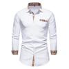 Otoño/Invierno nueva camisa casual a cuadros para hombres camisa de manga larga con empalme para hombres